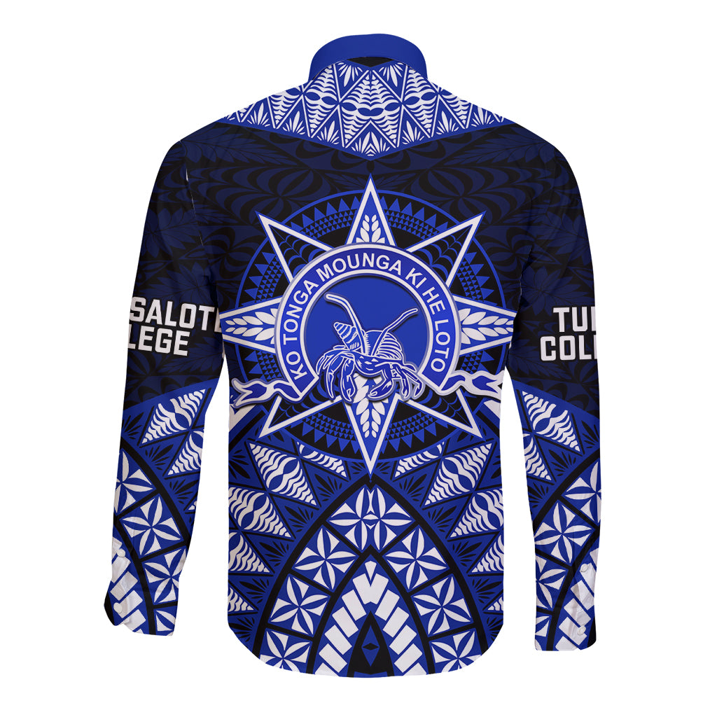 Tonga Tupou College And Queen Salote College Long Sleeve Button Shirt Tongan Ngatu Pattern LT14 - Polynesian Pride