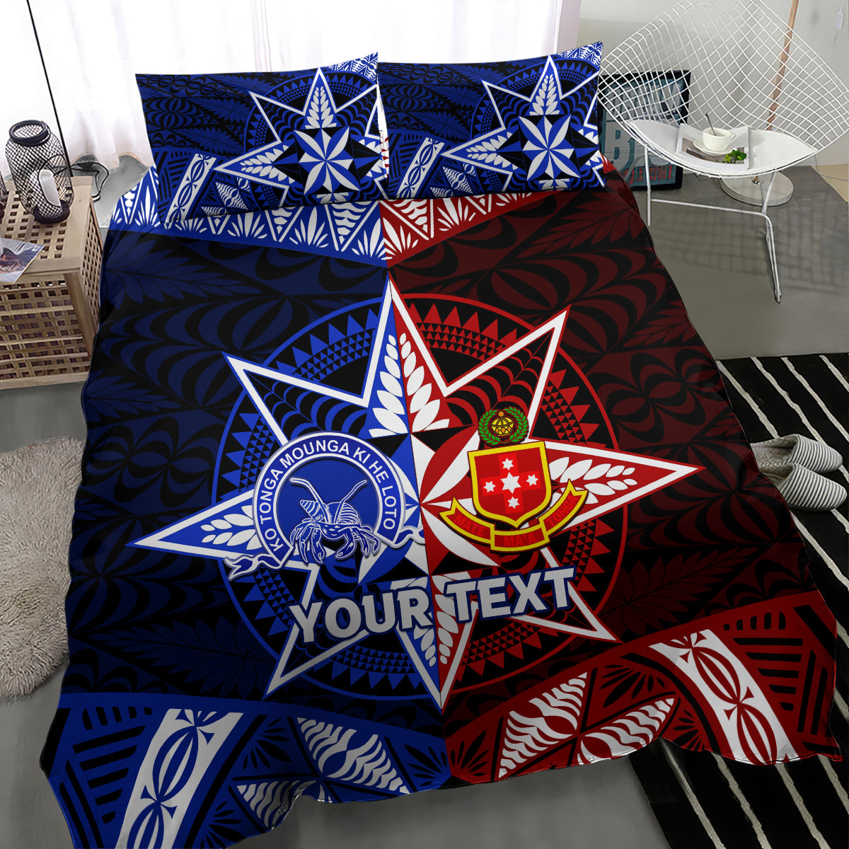 Personalised Tupou College And Kolisi Tonga Atele Bedding Set Tongan Ngatu Pattern LT14 - Polynesian Pride