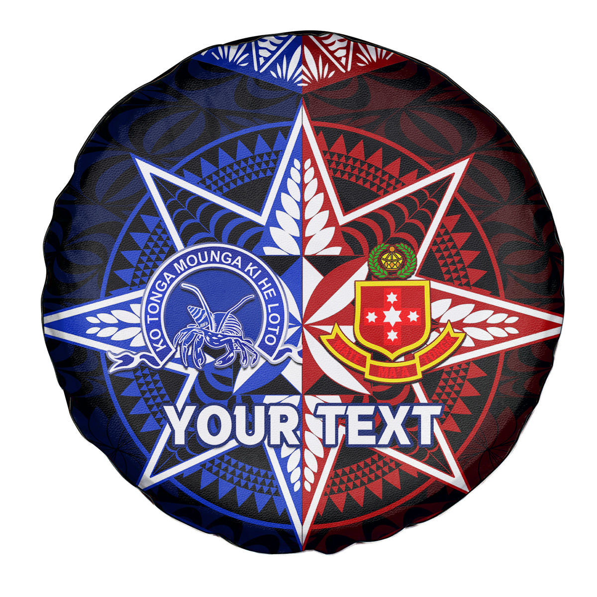 Personalised Tupou College And Kolisi Tonga Atele Spare Tire Cover Tongan Ngatu Pattern LT14 - Polynesian Pride