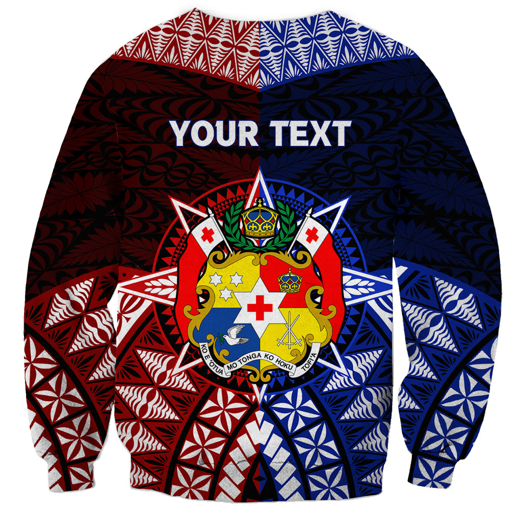 Personalised Tupou College And Kolisi Tonga Atele Sweatshirt Tongan Ngatu Pattern LT14 - Polynesian Pride