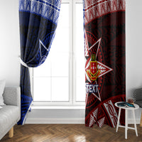 Personalised Tupou College And Kolisi Tonga Atele Window Curtain Tongan Ngatu Pattern LT14 - Polynesian Pride