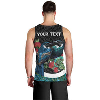 Personalised Valentine's Day New Zealand Men Tank Top Tui Bird Couple Kowhaiwhai Mix Pohutukawa