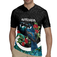 Personalised Valentine's Day New Zealand Rugby Jersey Tui Bird Couple Kowhaiwhai Mix Pohutukawa