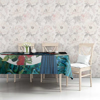 Personalised Valentine's Day New Zealand Tablecloth Tui Bird Couple Kowhaiwhai Mix Pohutukawa LT14 - Polynesian Pride