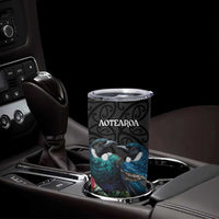 Personalised Valentine's Day New Zealand Tumbler Cup Tui Bird Couple Kowhaiwhai Mix Pohutukawa LT14 - Polynesian Pride