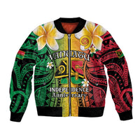 Vanuatu Independence Day Bomber Jacket Long God Yumi Stanap Happy 45th Anniversary LT14