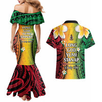Vanuatu Independence Day Couples Matching Mermaid Dress and Hawaiian Shirt Long God Yumi Stanap Happy 45th Anniversary LT14