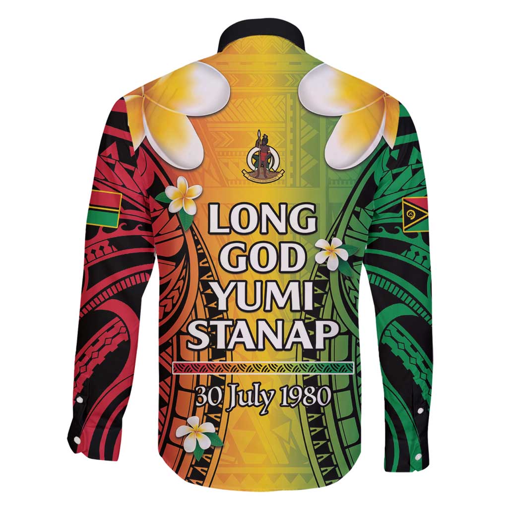 Vanuatu Independence Day Family Matching Long Sleeve Bodycon Dress and Hawaiian Shirt Long God Yumi Stanap Happy 45th Anniversary LT14