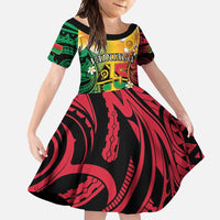 Vanuatu Independence Day Family Matching Mermaid Dress and Hawaiian Shirt Long God Yumi Stanap Happy 45th Anniversary LT14 Daughter's Dress Reggae - Polynesian Pride