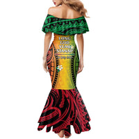 Vanuatu Independence Day Family Matching Mermaid Dress and Hawaiian Shirt Long God Yumi Stanap Happy 45th Anniversary LT14 - Polynesian Pride