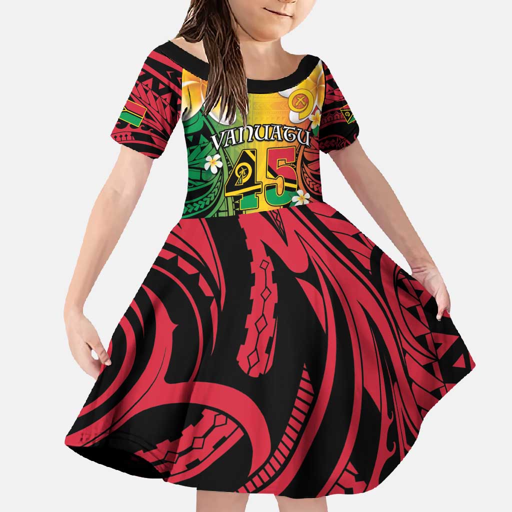 Vanuatu Independence Day Family Matching Off Shoulder Maxi Dress and Hawaiian Shirt Long God Yumi Stanap Happy 45th Anniversary LT14