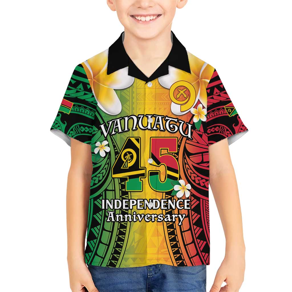Vanuatu Independence Day Family Matching Off Shoulder Maxi Dress and Hawaiian Shirt Long God Yumi Stanap Happy 45th Anniversary LT14
