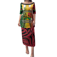 Vanuatu Independence Day Family Matching Puletasi and Hawaiian Shirt Long God Yumi Stanap Happy 45th Anniversary LT14