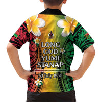 Vanuatu Independence Day Family Matching Tank Maxi Dress and Hawaiian Shirt Long God Yumi Stanap Happy 45th Anniversary LT14 - Polynesian Pride