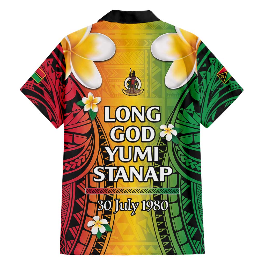 Vanuatu Independence Day Family Matching Tank Maxi Dress and Hawaiian Shirt Long God Yumi Stanap Happy 45th Anniversary LT14 - Polynesian Pride