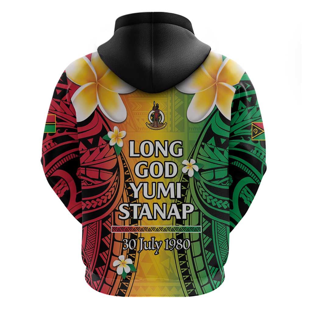 Vanuatu Independence Day Hoodie Long God Yumi Stanap Happy 45th Anniversary LT14
