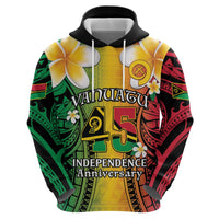 Vanuatu Independence Day Hoodie Long God Yumi Stanap Happy 45th Anniversary LT14