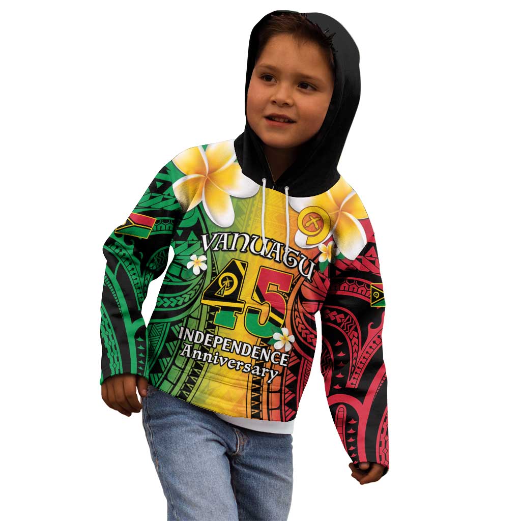 Vanuatu Independence Day Kid Hoodie Long God Yumi Stanap Happy 45th Anniversary LT14