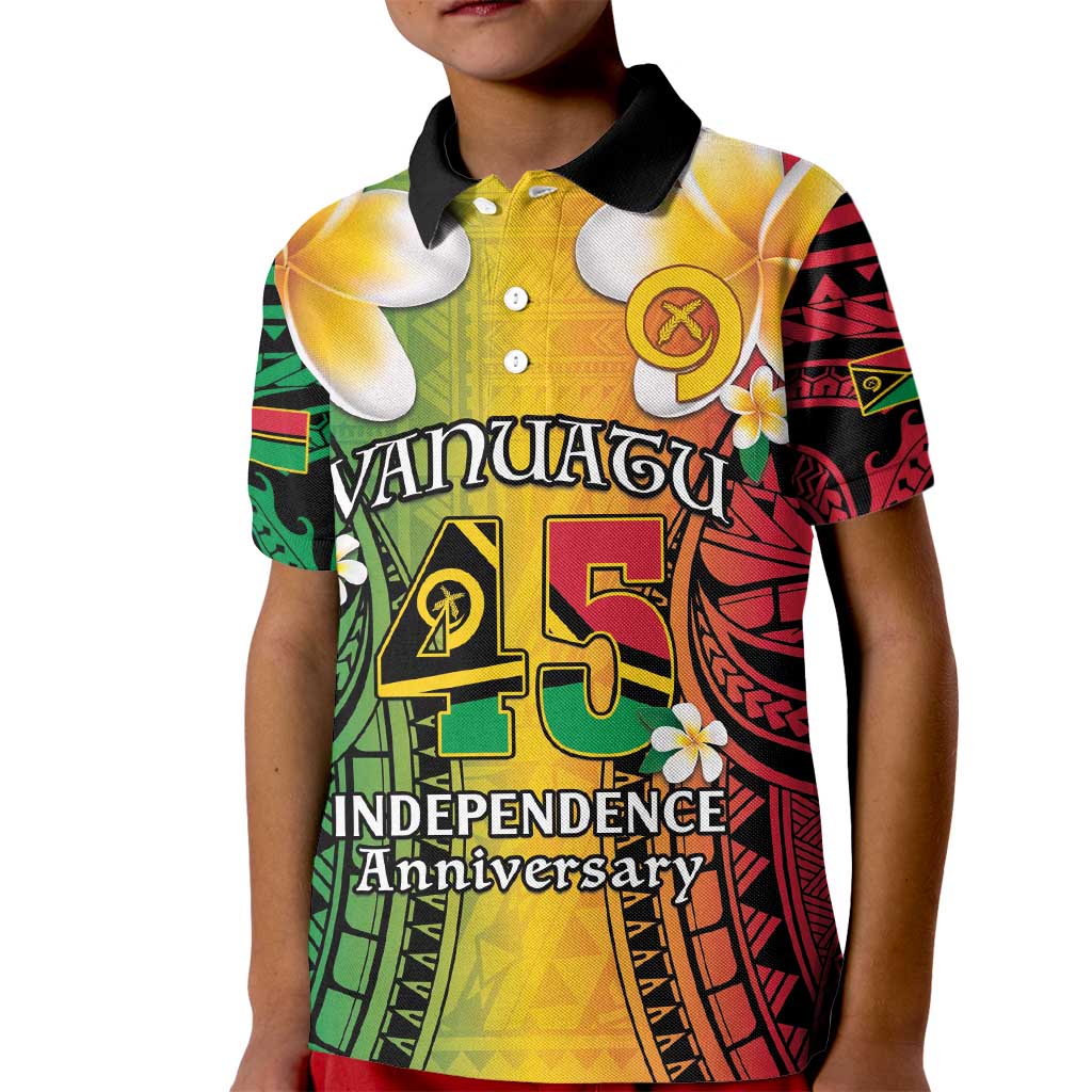 Vanuatu Independence Day Kid Polo Shirt Long God Yumi Stanap Happy 45th Anniversary LT14