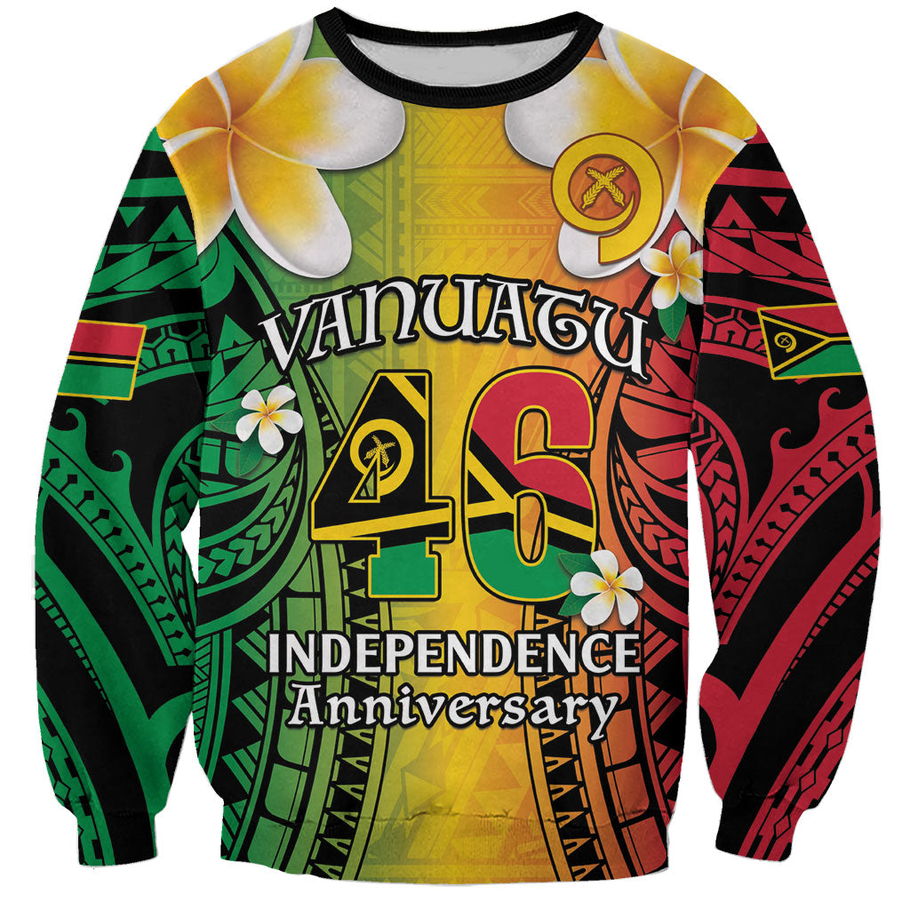 Vanuatu Independence Day Sweatshirt Long God Yumi Stanap Happy 46th Anniversary LT14 Unisex Reggae - Polynesian Pride