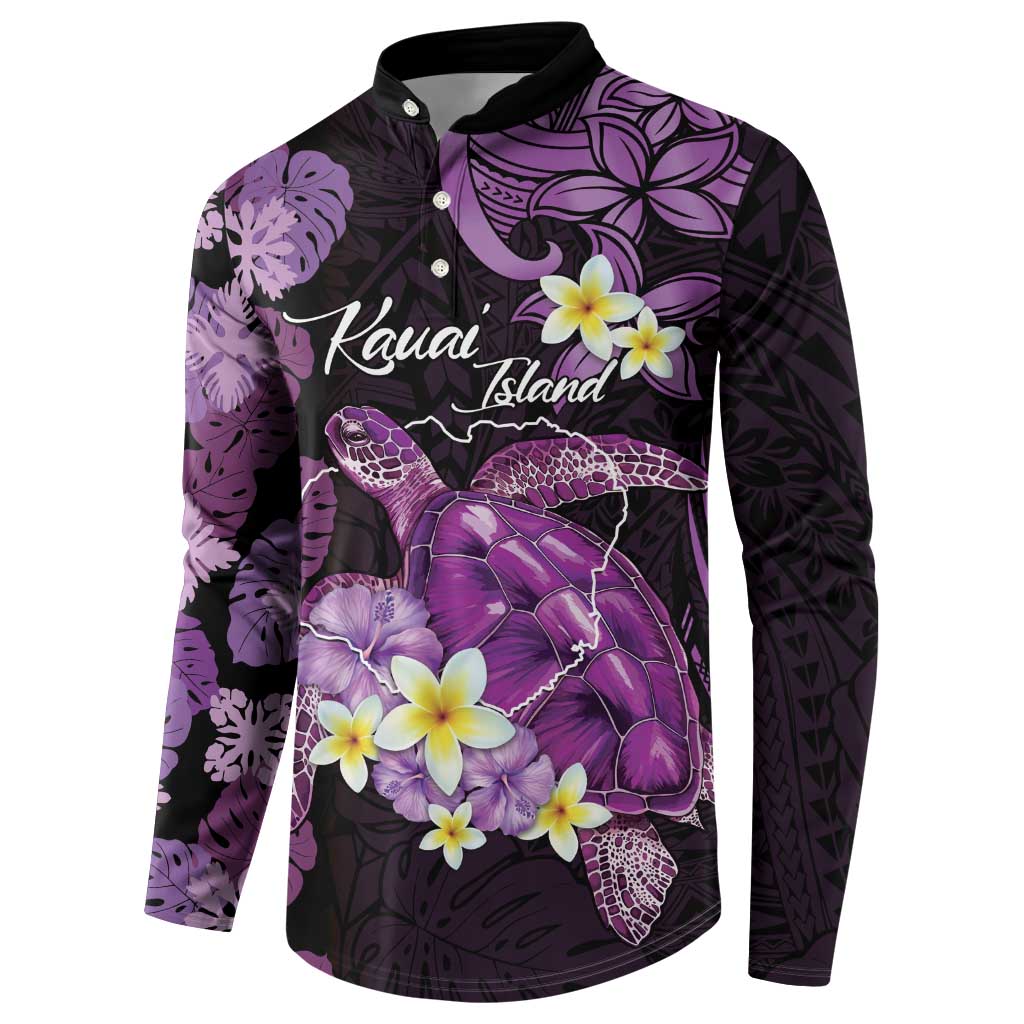 Personalised Aloha Hawaii Kauai Island Button Sweatshirt Garden Isle Map Sea Turtle Plumeria