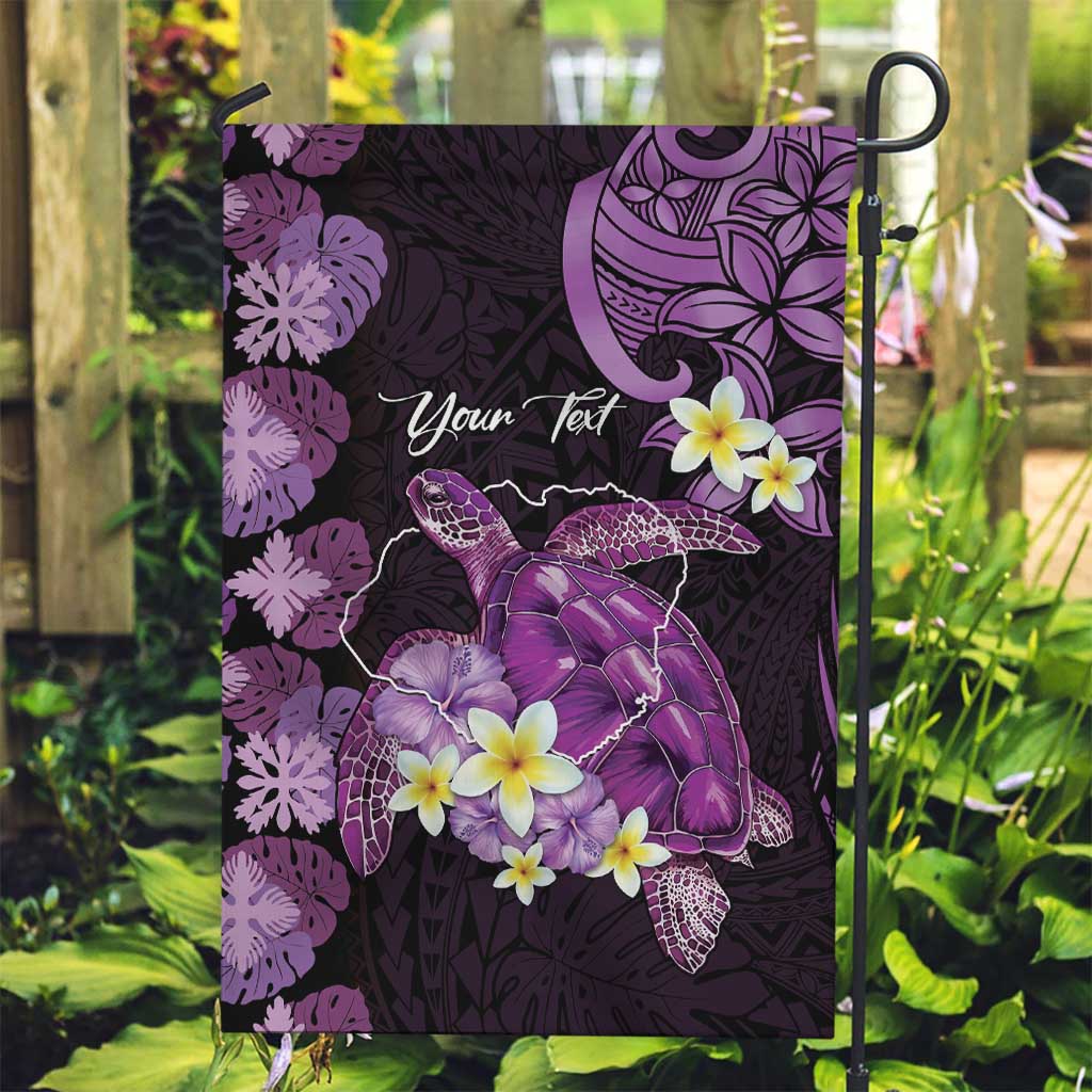 Personalised Aloha Hawaii Kauai Island Garden Flag Garden Isle Map Sea Turtle Plumeria