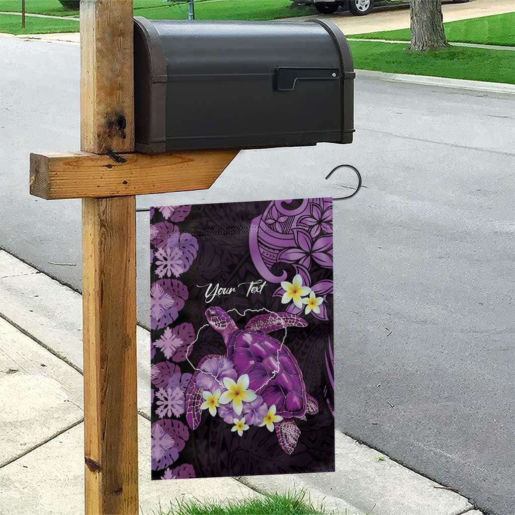 Personalised Aloha Hawaii Kauai Island Garden Flag Garden Isle Map Sea Turtle Plumeria