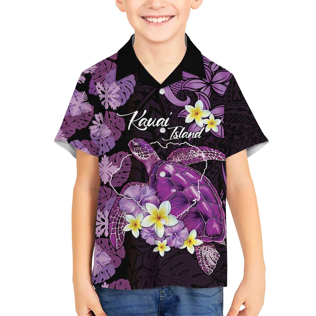 Personalised Aloha Hawaii Kauai Island Hawaiian Shirt Garden Isle Map Sea Turtle Plumeria