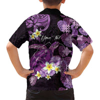 Personalised Aloha Hawaii Kauai Island Hawaiian Shirt Garden Isle Map Sea Turtle Plumeria