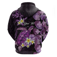 Personalised Aloha Hawaii Kauai Island Hoodie Garden Isle Map Sea Turtle Plumeria