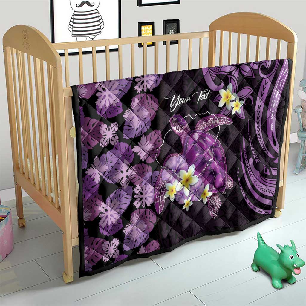 Personalised Aloha Hawaii Kauai Island Quilt Garden Isle Map Sea Turtle Plumeria