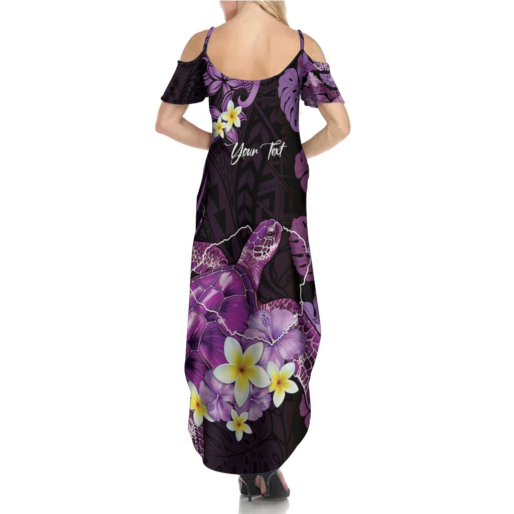 Personalised Aloha Hawaii Kauai Island Summer Maxi Dress Garden Isle Map Sea Turtle Plumeria