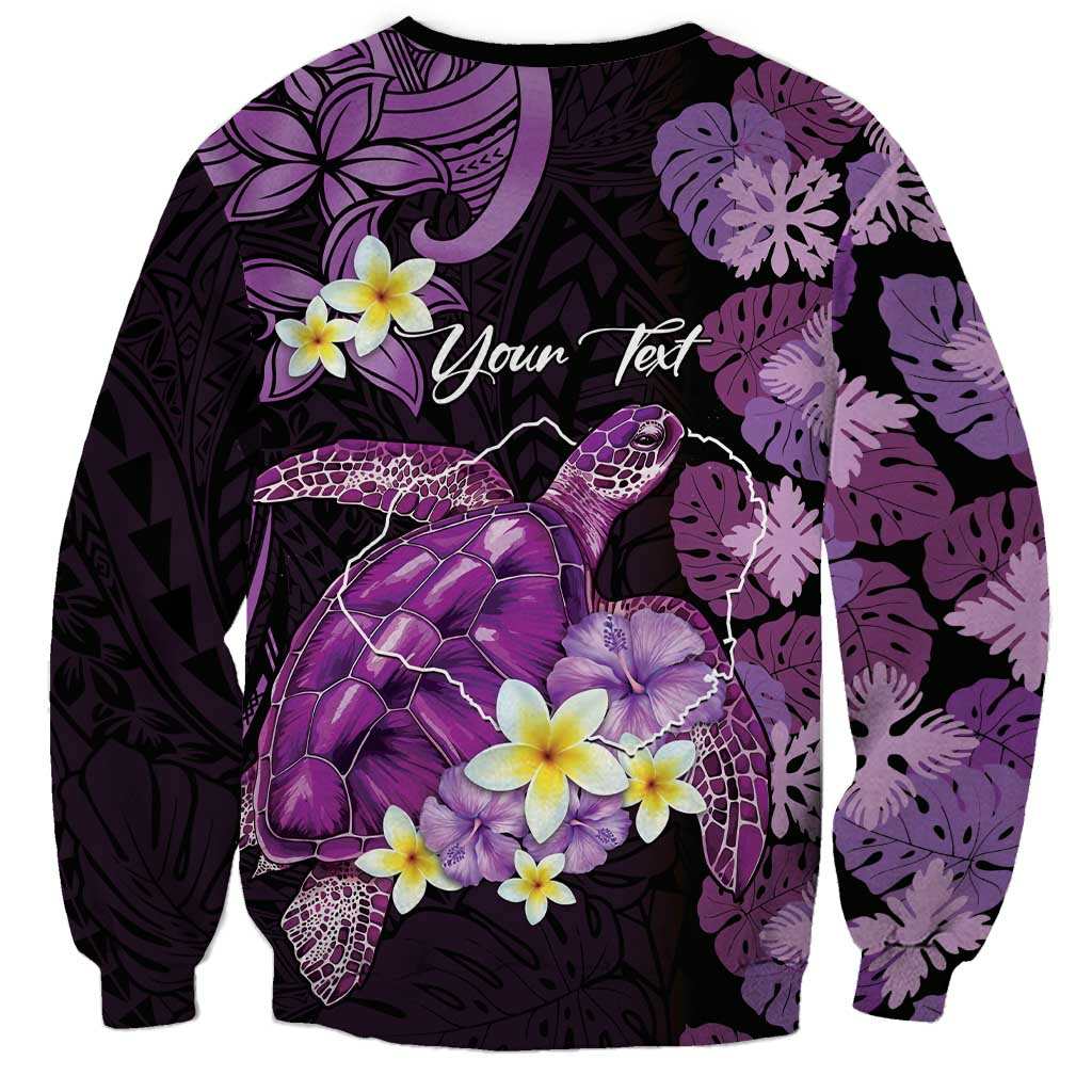 Personalised Aloha Hawaii Kauai Island Sweatshirt Garden Isle Map Sea Turtle Plumeria