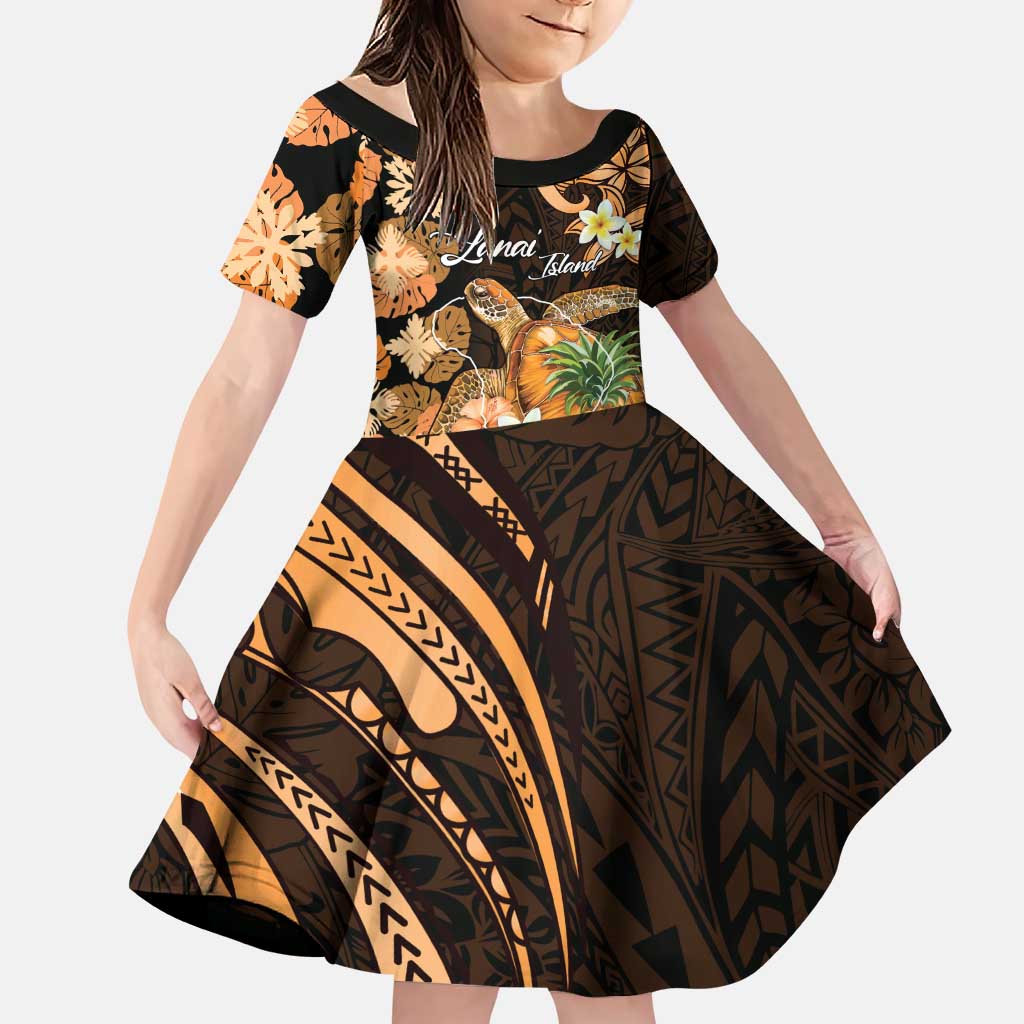 Personalised Aloha Hawaii Lanai Island Family Matching Puletasi and Hawaiian Shirt Pineapple Isle Map Sea Turtle Plumeria