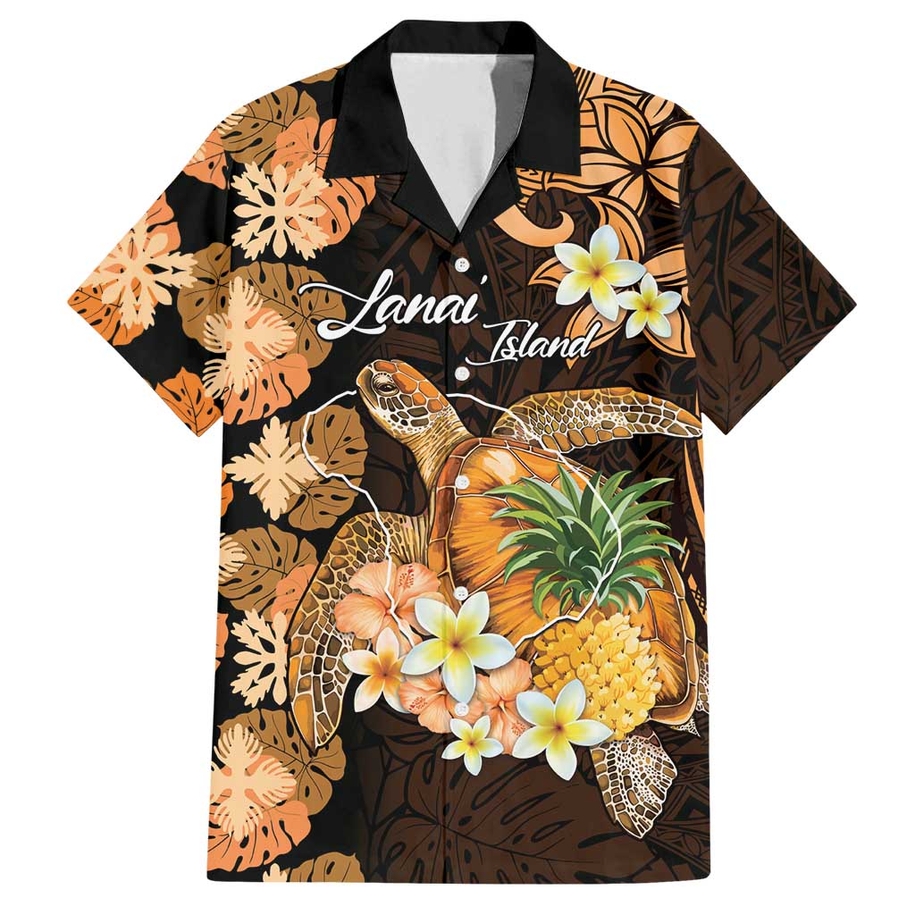 Personalised Aloha Hawaii Lanai Island Family Matching Summer Maxi Dress and Hawaiian Shirt Pineapple Isle Map Sea Turtle Plumeria