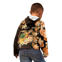Personalised Aloha Hawaii Lanai Island Kid Hoodie Pineapple Isle Map Sea Turtle Plumeria