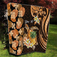 Personalised Aloha Hawaii Lanai Island Quilt Pineapple Isle Map Sea Turtle Plumeria