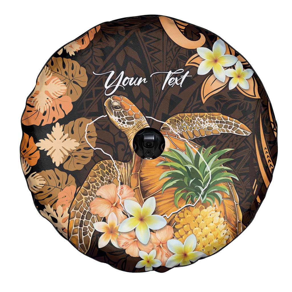 Personalised Aloha Hawaii Lanai Island Spare Tire Cover Pineapple Isle Map Sea Turtle Plumeria