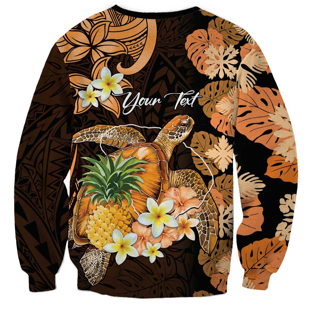 Personalised Aloha Hawaii Lanai Island Sweatshirt Pineapple Isle Map Sea Turtle Plumeria
