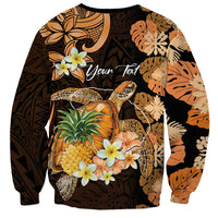 Personalised Aloha Hawaii Lanai Island Sweatshirt Pineapple Isle Map Sea Turtle Plumeria