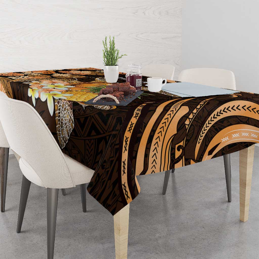 Personalised Aloha Hawaii Lanai Island Tablecloth Pineapple Isle Map Sea Turtle Plumeria