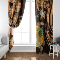 Personalised Aloha Hawaii Lanai Island Window Curtain Pineapple Isle Map Sea Turtle Plumeria