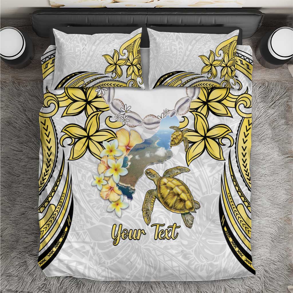 Personalised Aloha Hawaii Niihau Island Bedding Set Forbidden Isle Map Shell Lei