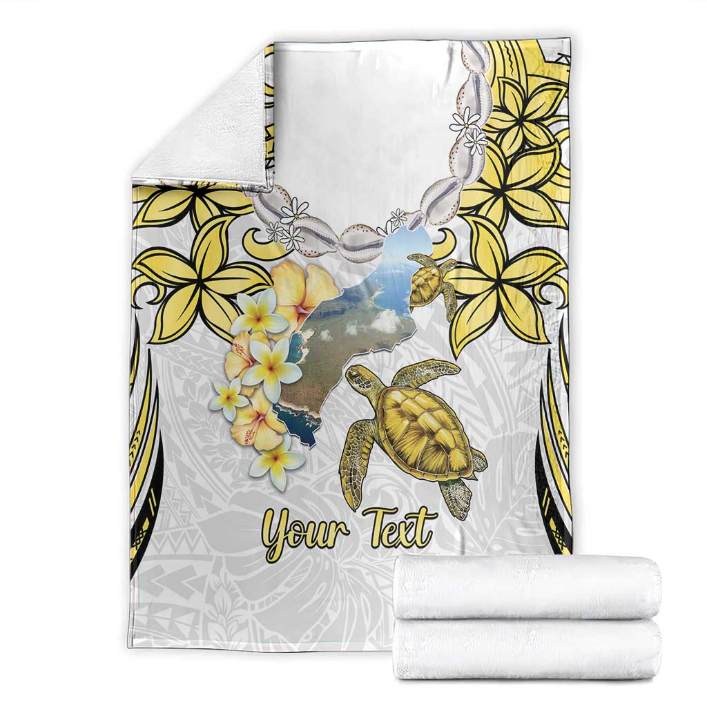 Personalised Aloha Hawaii Niihau Island Blanket Forbidden Isle Map Shell Lei