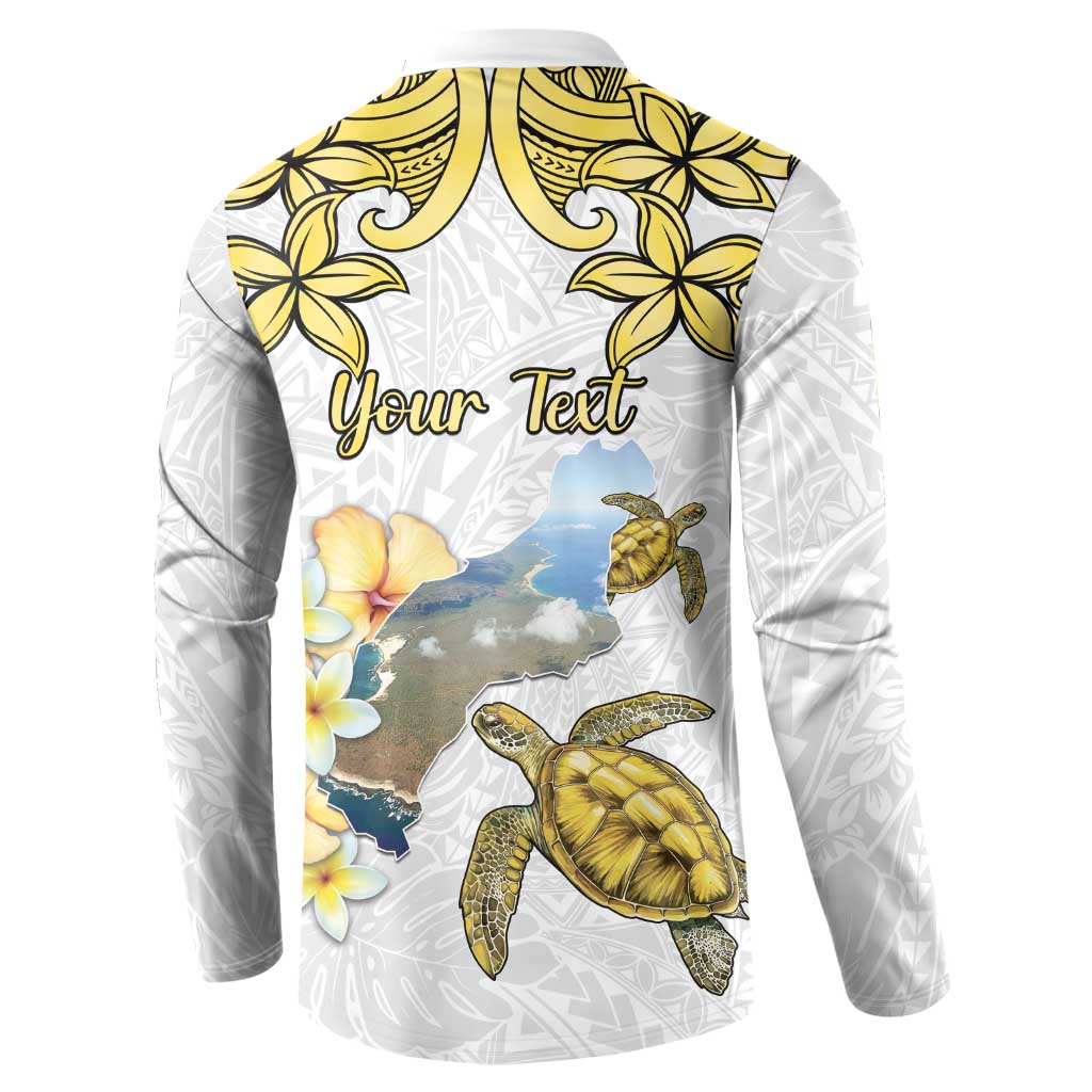 Personalised Aloha Hawaii Niihau Island Button Sweatshirt Forbidden Isle Map Shell Lei