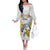 Personalised Aloha Hawaii Niihau Island Family Matching Off The Shoulder Long Sleeve Dress and Hawaiian Shirt Forbidden Isle Map Shell Lei