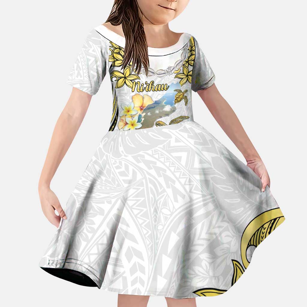 Personalised Aloha Hawaii Niihau Island Family Matching Puletasi and Hawaiian Shirt Forbidden Isle Map Shell Lei