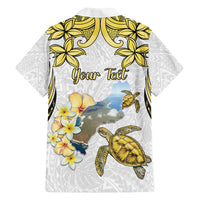 Personalised Aloha Hawaii Niihau Island Family Matching Puletasi and Hawaiian Shirt Forbidden Isle Map Shell Lei