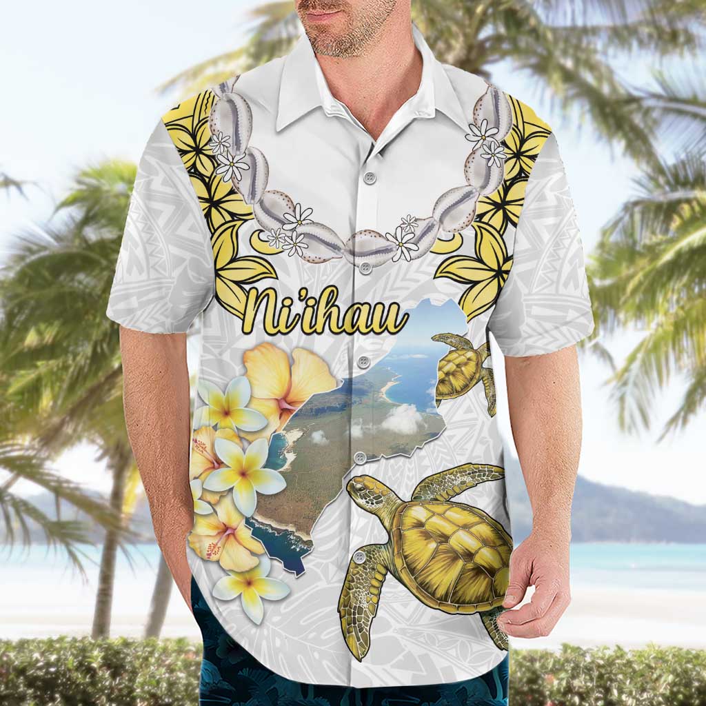 Personalised Aloha Hawaii Niihau Island Hawaiian Shirt Forbidden Isle Map Shell Lei