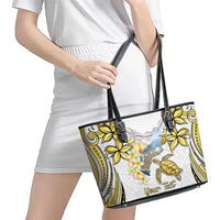 Personalised Aloha Hawaii Niihau Island Leather Tote Bag Forbidden Isle Map Shell Lei